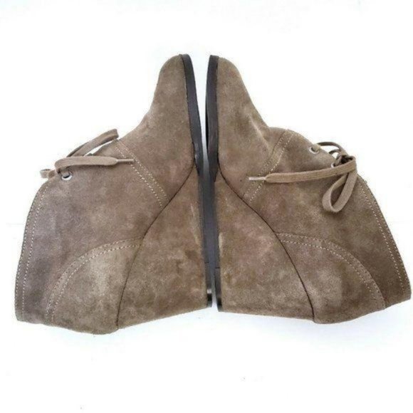 Lucky Brand Seleste Lace Up Wedge Booties Ankle Boots Sz 11 Taupe Brindle 41 EU - Picture 7 of 10